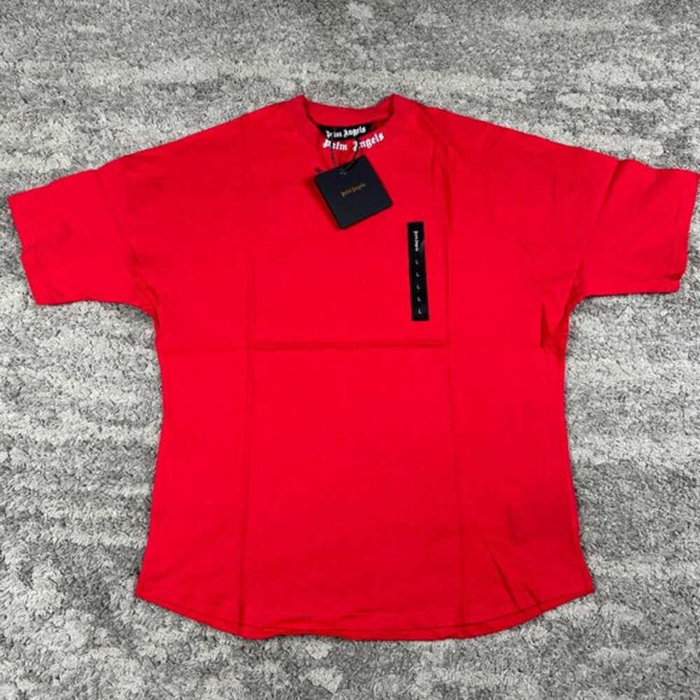 Palm Angels Red Neck Logo Tee Mens Size Large